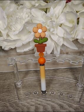 Floral Orange Gradient Ballpoint Pen - Home Office Stationery